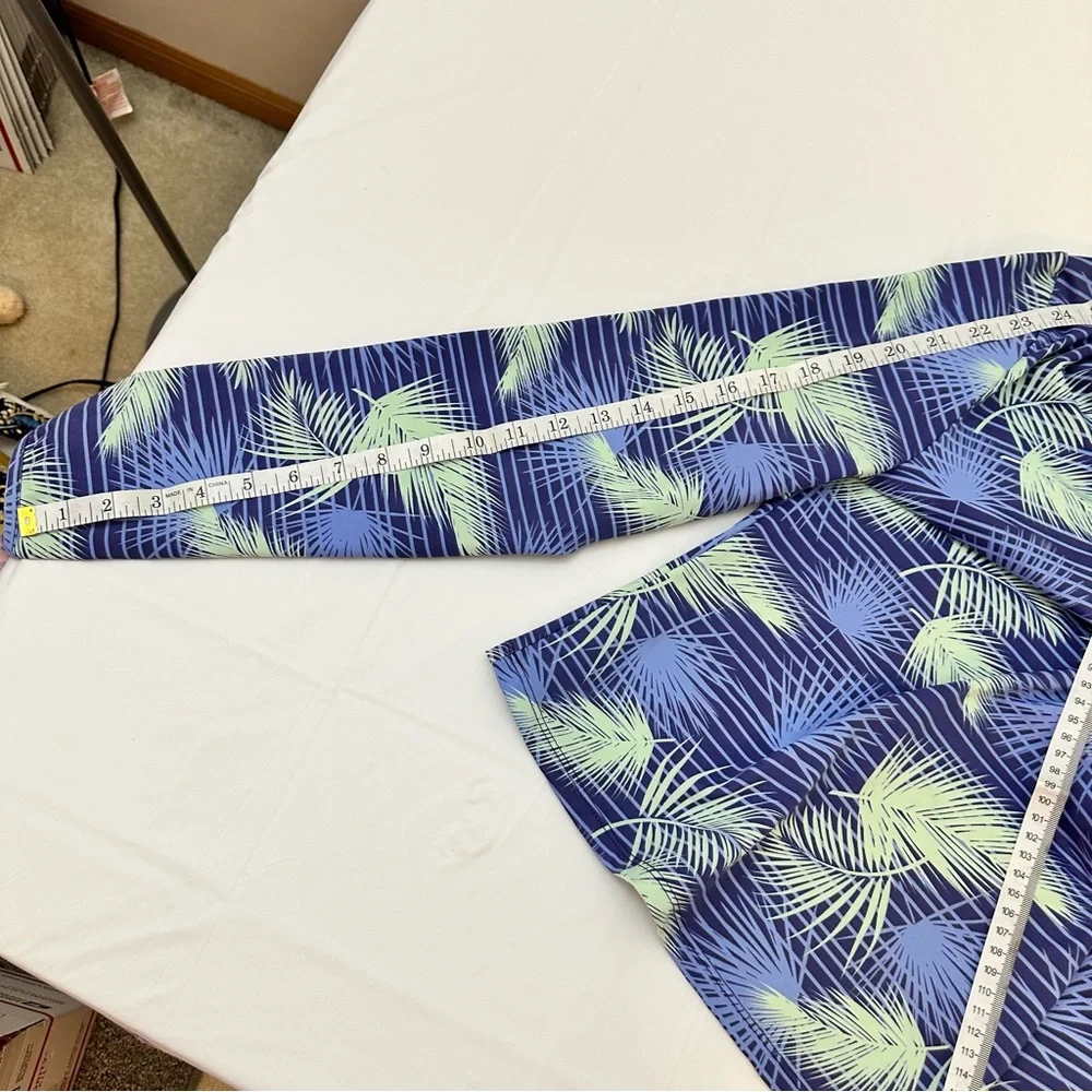 Hang Ten Palm Print Sun Shirt Long Sleeve‎ Rash Guard Swim Top